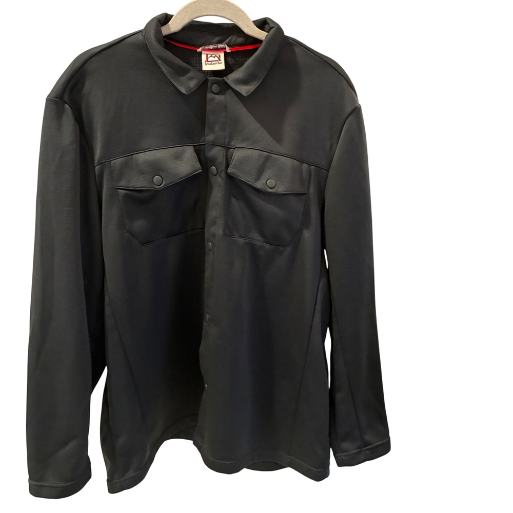 Fleece-lined Avalanche Shirt Jacket Mens Size XL Gray Black Granola Hiking
